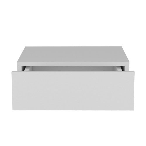 White Wall-Mounted Floating Nightstand with Drawer