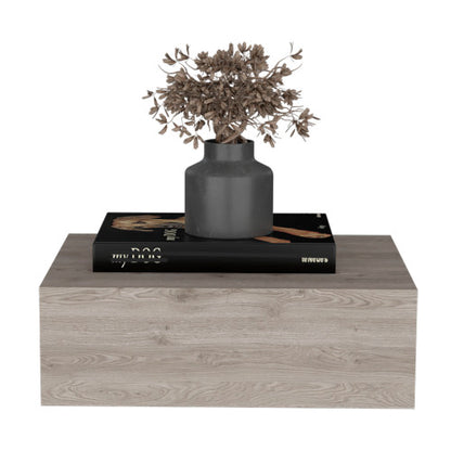 Light Gray Wall-Mounted Floating Nightstand with Drawer