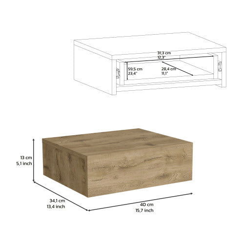Macadamia 5inch Low Profile Floating Nightstand with Drawer