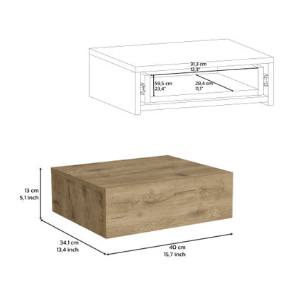 Macadamia 5inch Low Profile Floating Nightstand with Drawer
