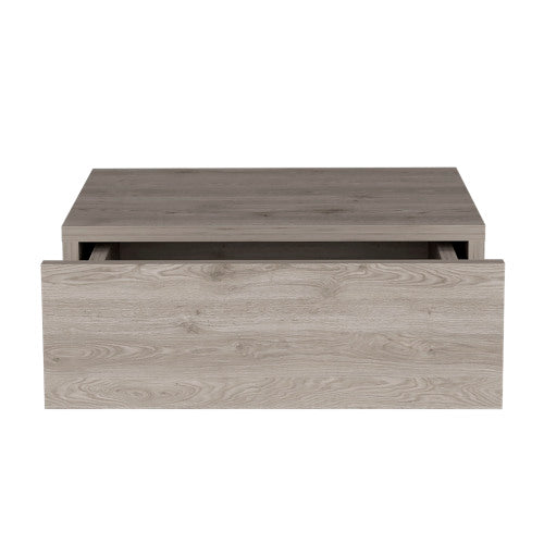 Light Gray Wall-Mounted Floating Nightstand with Drawer