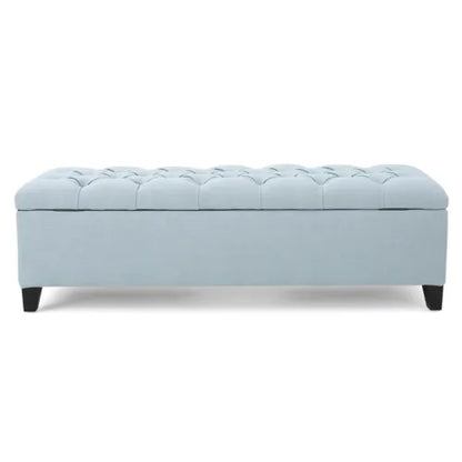 51 inch Diamond Tufted Storage Ottoman Bench, Contemporary Button Tufted Soft Close Pressure Hinge Footrest