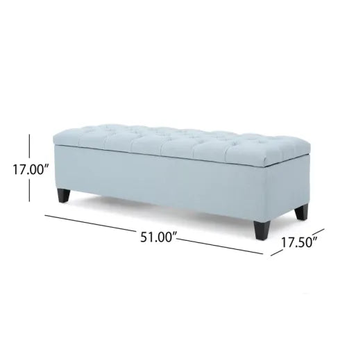 51 inch Diamond Tufted Storage Ottoman Bench, Contemporary Button Tufted Soft Close Pressure Hinge Footrest