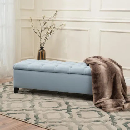 51 inch Diamond Tufted Storage Ottoman Bench, Contemporary Button Tufted Soft Close Pressure Hinge Footrest