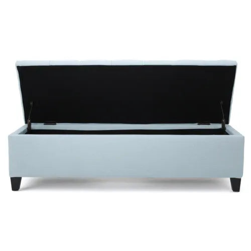 51 inch Diamond Tufted Storage Ottoman Bench, Contemporary Button Tufted Soft Close Pressure Hinge Footrest