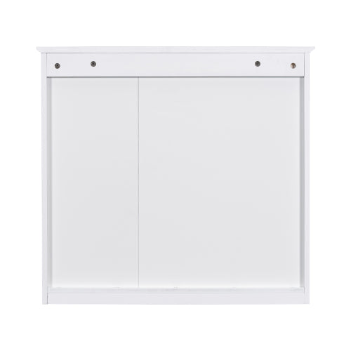 30'' Bathroom Vanity with Top Sink, Modern Bathroom Storage Cabinet with 2 Drawers and a Tip-out Drawer, Freestanding Vanity Set with Mirror Cabinet, Single Sink Bathroom Vanity