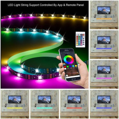White LED TV Stand for 55-80 inch TVs with Storage and Power Outlet