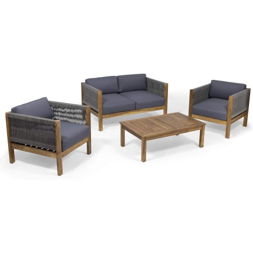 LAUREL Outdoor 4 Seater Chat Set_LOVESEAT & COFFEE TABLE & CLUB CHAIR