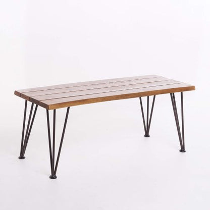 ZION INDUSTRIAL WOOD AND METAL COFFEE TABLE WITH ACCENT TABLE