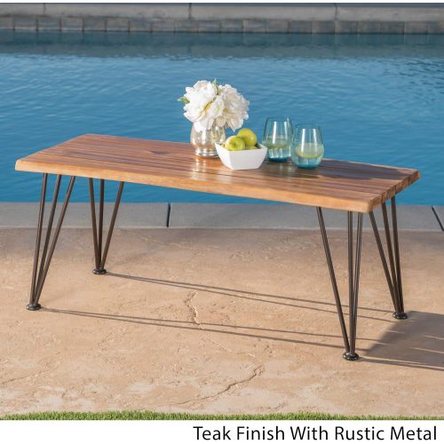 ZION INDUSTRIAL WOOD AND METAL COFFEE TABLE WITH ACCENT TABLE