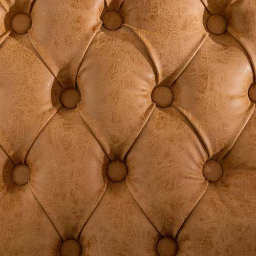 Set of 2 Orange French PU Leather Tufted Nailhead Dining Chairs, Solid Wood Frame 300 LBS Load