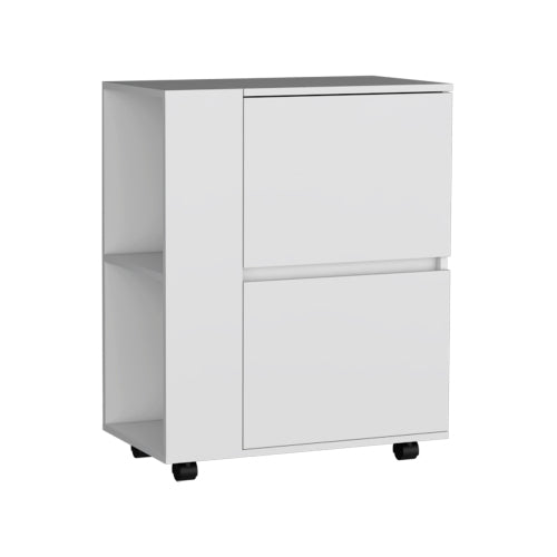 Bar Cart Two Pull-Down Door Cabinets and Two Open Shelves