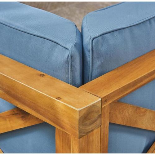 BRAVA X-BACK - 2 SEATER SECTIONAL LOVESEAT WITH COFFEE TABLE, BLUE
