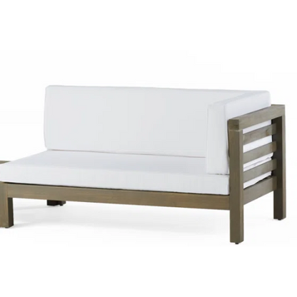 OANA RIGHT CORNER BENCH AND COFFEE TABLE, WHITE