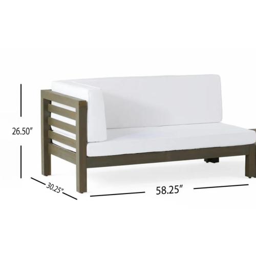 OANA LEFT CORNER BENCH AND COFFEE TABLE, WHITE