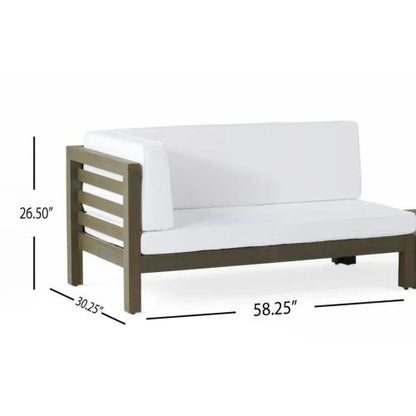 OANA RIGHT CORNER BENCH AND COFFEE TABLE, WHITE