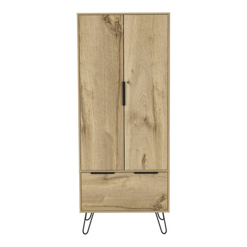 Armoire Closet, One Drawer, Double Door Cabinet -Light Oak