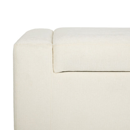 50 inch Fabric Storage Ottoman Bench with Hinged Lid and Birch Legs