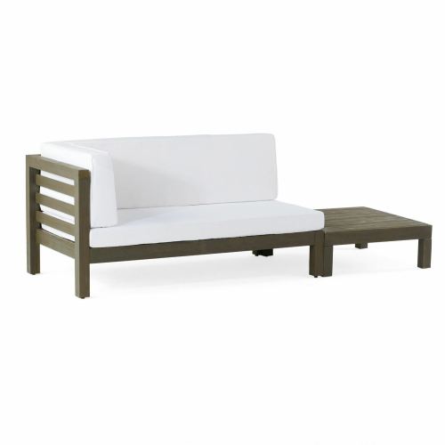 OANA LEFT CORNER BENCH AND COFFEE TABLE, WHITE