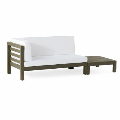OANA LEFT CORNER BENCH AND COFFEE TABLE, WHITE