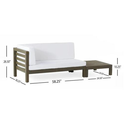 OANA LEFT CORNER BENCH AND COFFEE TABLE, WHITE