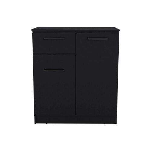 Dresser with 2-Door Cabinets and Drawer -Black