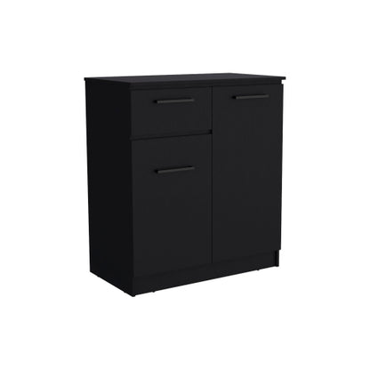 Dresser with 2-Door Cabinets and Drawer -Black