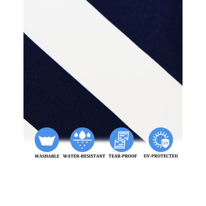 2PCS Outdoor Lounge Chair Cushion Replacement Patio Funiture Seat Cushion Chaise Lounge Cushion-black/white stripe