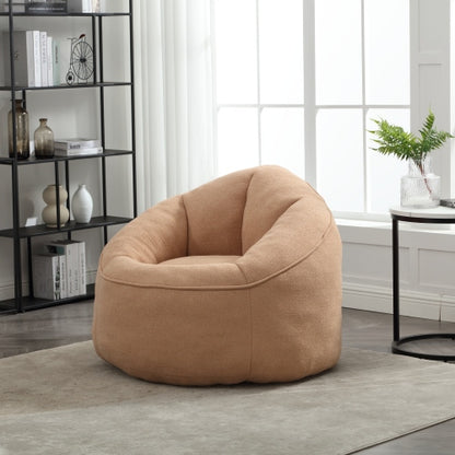 Compressed High-Pressure Foam Adult Bean Bag Sofa Chair with Footrest for Living Room Bedroom