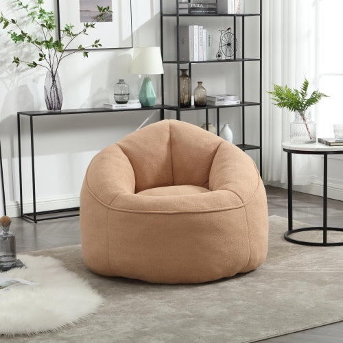 Compressed High-Pressure Foam Adult Bean Bag Sofa Chair with Footrest for Living Room Bedroom