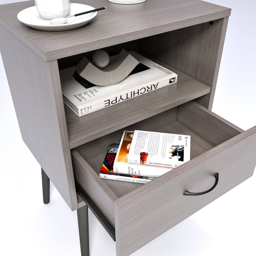 Two sets of Nightstand,modern style bedside table, With storage drawers and open wooden shelves, Suitable for living rooms, Bedrooms and small spaces. Decorative bedside tables in two sets, Easy to as