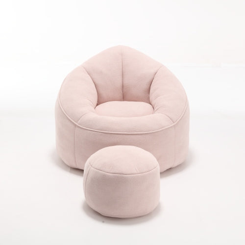 Compressed High-Pressure Foam Adult Bean Bag Sofa Chair with Footrest for Living Room Bedroom