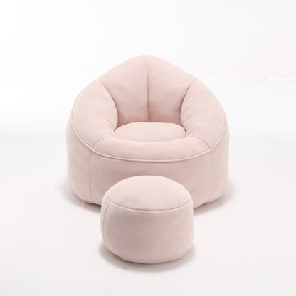 Compressed High-Pressure Foam Adult Bean Bag Sofa Chair with Footrest for Living Room Bedroom