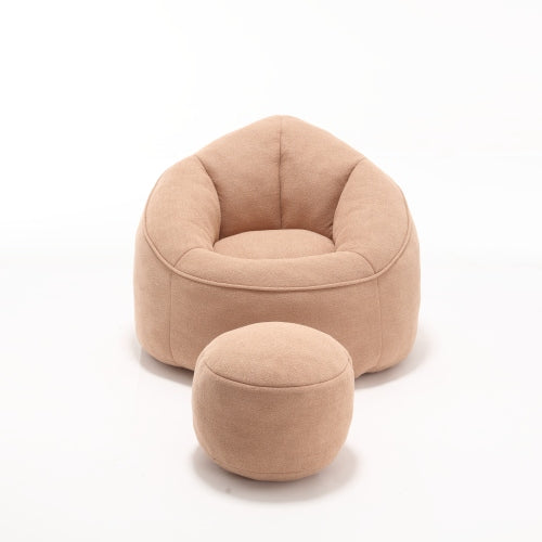 Compressed High-Pressure Foam Adult Bean Bag Sofa Chair with Footrest for Living Room Bedroom