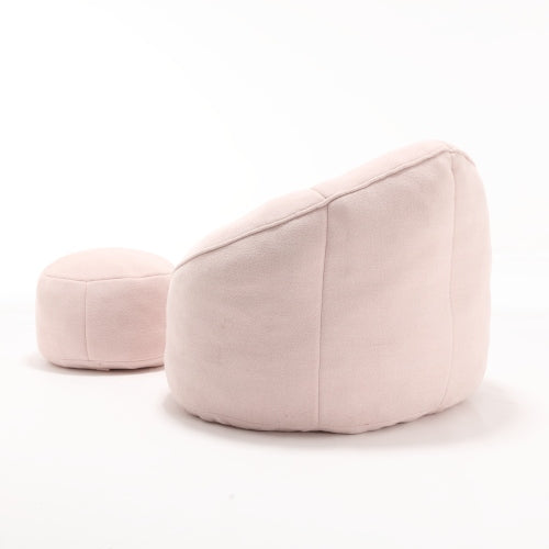 Compressed High-Pressure Foam Adult Bean Bag Sofa Chair with Footrest for Living Room Bedroom