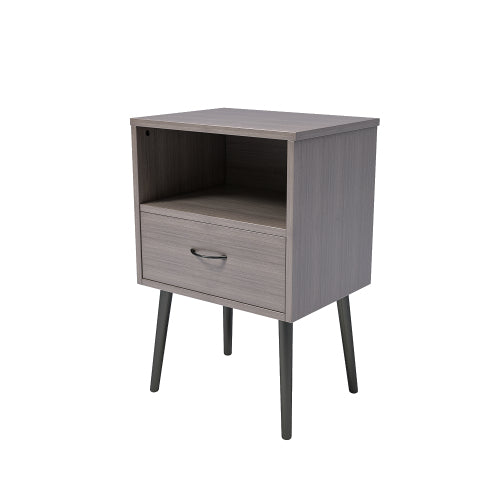 Two sets of Nightstand,modern style bedside table, With storage drawers and open wooden shelves, Suitable for living rooms, Bedrooms and small spaces. Decorative bedside tables in two sets, Easy to as