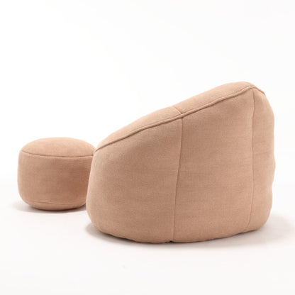 Compressed High-Pressure Foam Adult Bean Bag Sofa Chair with Footrest for Living Room Bedroom
