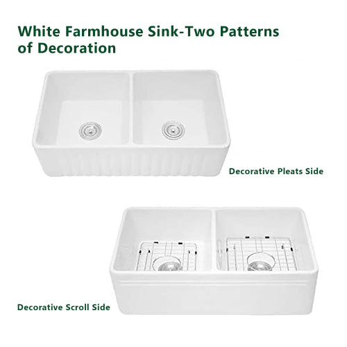Farmhouse/Apron Front White Ceramic Kitchen Sink