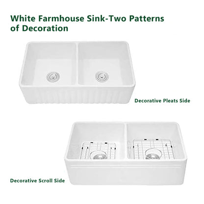 Farmhouse/Apron Front White Ceramic Kitchen Sink