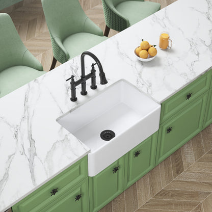 White Farmhouse Sink Deep Apron Sink Undermount Farmhouse Kitchen Sink Single Farm Sink