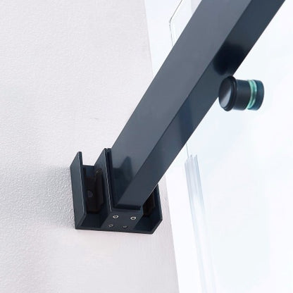 56-60"W x 60"H Frameless Double Sliding Tub Shower Door, 304 Stainless Steel in Matte Black, 5/16" (8mm) Thick SGCC Tempered Clear Glass.