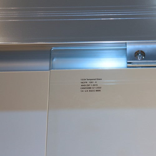 56-60"W x 60"H Double Sliding Tub Shower Door, Aluminium Alloy Frame in Chrome, 1/4" (6mm) Thick SGCC Tempered Clear Glass.