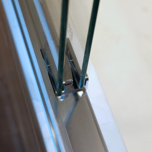 56-60"W x 60"H Double Sliding Tub Shower Door, Aluminium Alloy Frame in Chrome, 1/4" (6mm) Thick SGCC Tempered Clear Glass.