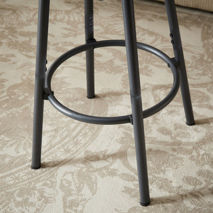 Long Bar Table Set with 3 PU Upholstered Bar Stools, Industrial Bar Table and Chairs for Kitchen Breakfast Table, Living Room, Banquet Hall, Rustic Gray and Black, 63¡åL x15.7inch W x 37.5inch H