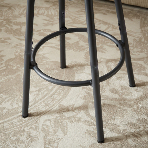 Long Bar Table Set with 3 PU Upholstered Bar Stools, Industrial Bar Table and Chairs for Kitchen Breakfast Table, Living Room, Banquet Hall, Rustic Brown and Black, 63¡åL x15.7inch W x 37.5inch H