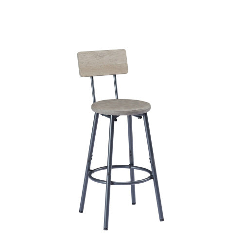 Long Bar Table Set with 3 PU Upholstered Bar Stools, Industrial Bar Table and Chairs for Kitchen Breakfast Table, Living Room, Banquet Hall, Rustic Gray and Black, 63¡åL x15.7inch W x 37.5inch H