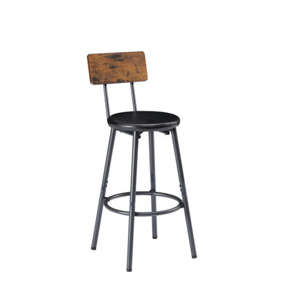 Long Bar Table Set with 3 PU Upholstered Bar Stools, Industrial Bar Table and Chairs for Kitchen Breakfast Table, Living Room, Banquet Hall, Rustic Brown and Black, 63¡åL x15.7inch W x 37.5inch H