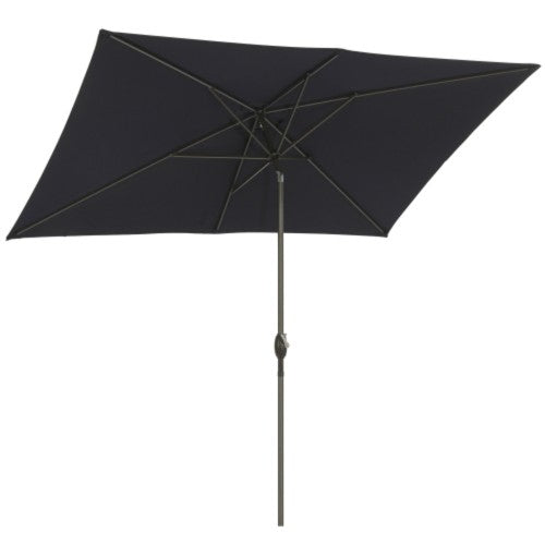 6.5 x 10 ft Black Rectangular Patio Umbrella with Crank, Tilt, Polyester UV-Resistant Canopy for Pool, Backyard & Patio (Without base)