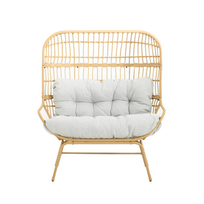 Palos Outdoor Wicker Loveseat - Light Brown