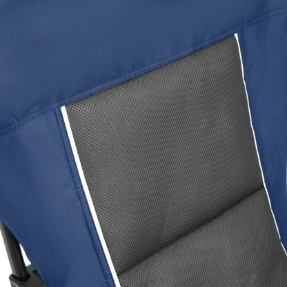 High Back Heavy Duty Lawn Chair Support 250LBS, Portable Collapsible Chair with Cup Holder -Navy blue